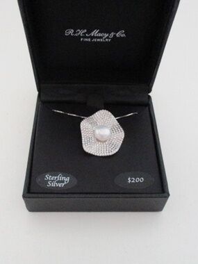 BELLE DE MER - Freshwater Pearl & Cubic Zirconia Sterling Silver Necklace